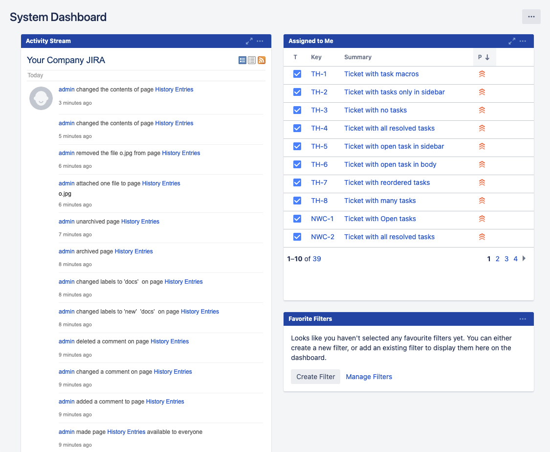 jira activity stream example