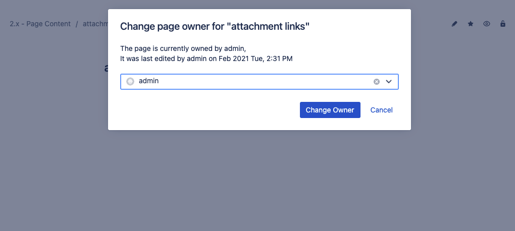 page owner dialog